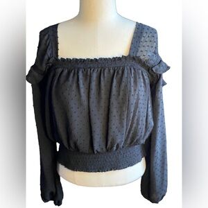 Mustard seed black crop top size L